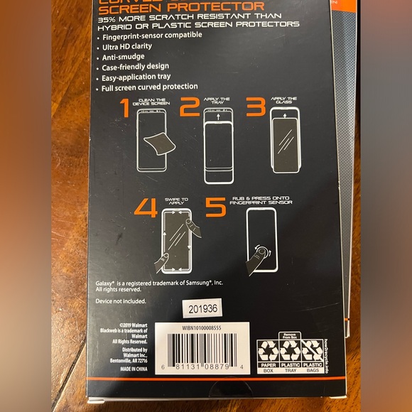 Blackweb Samsung Galaxy Note10 curved glass screen protector (2) NEW - Picture 4 of 5